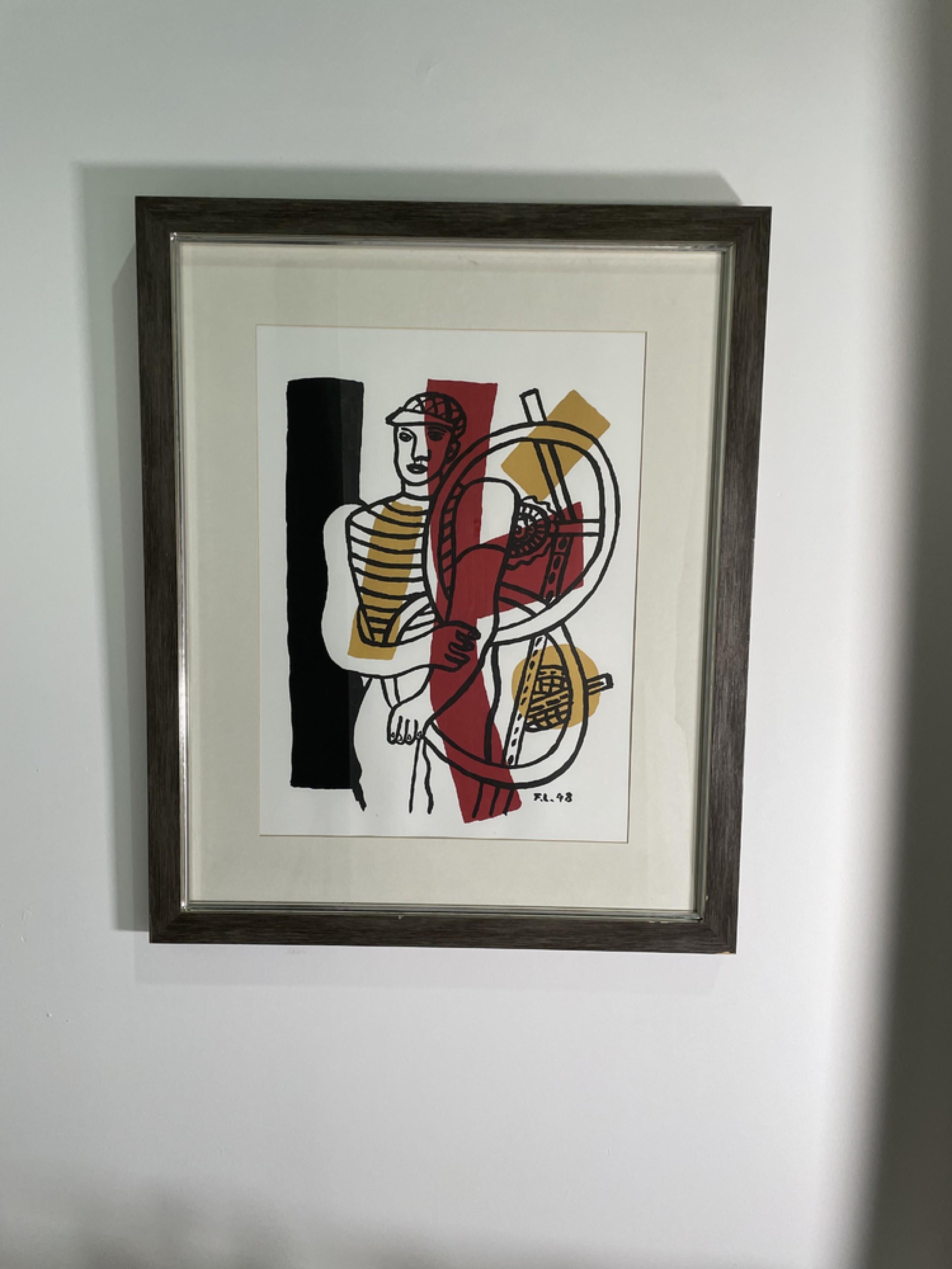 Französischer abstrakter Art Deco Druck mit dem Titel 