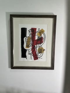 Fernand Leger French Art-Deco Abstract Print, Titled "The Cyclist"