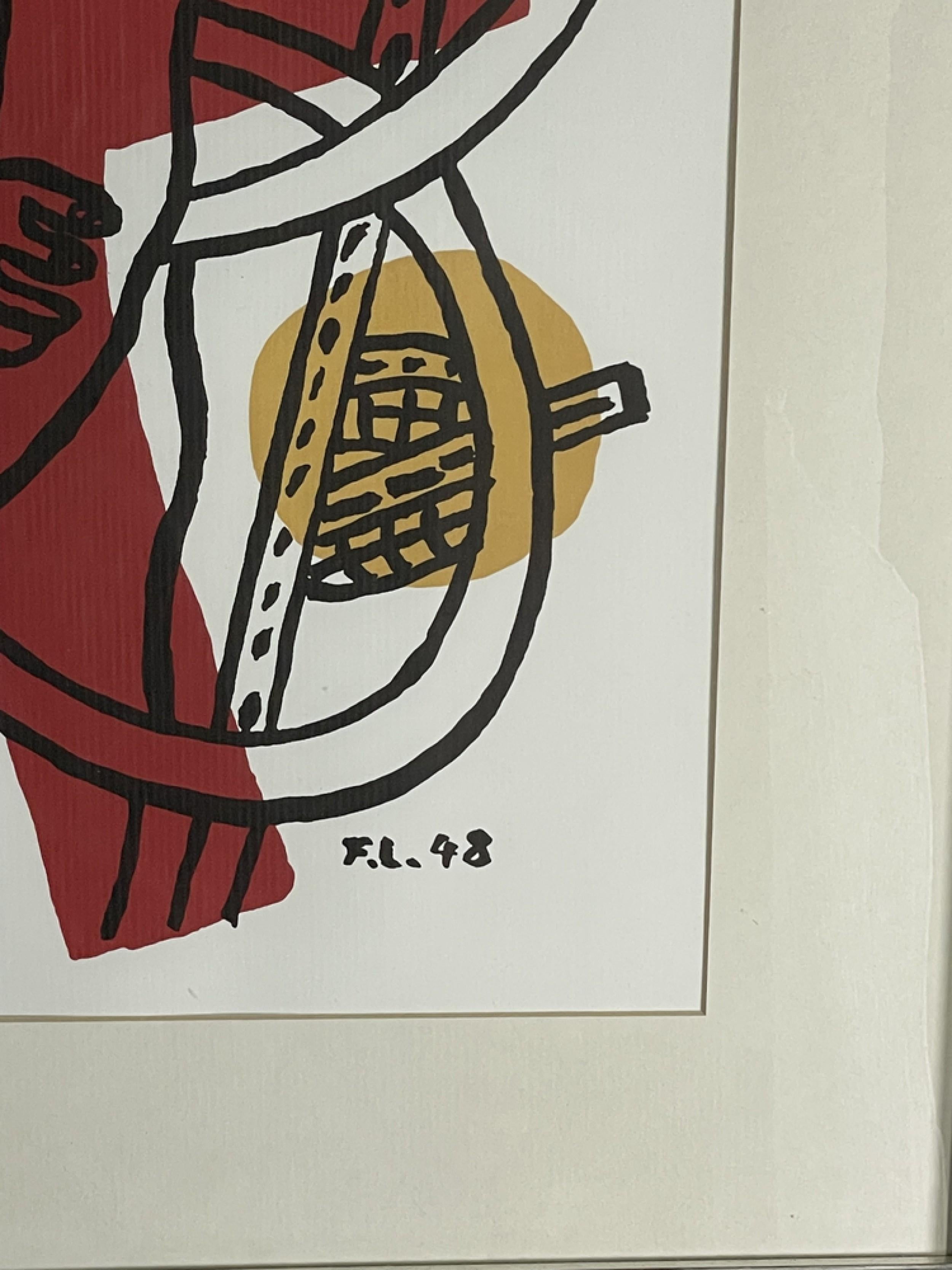 Französischer abstrakter Art-Déco-Druck von Fernand Leger mit dem Titel „Der Radfahrer“ (Art déco) im Angebot