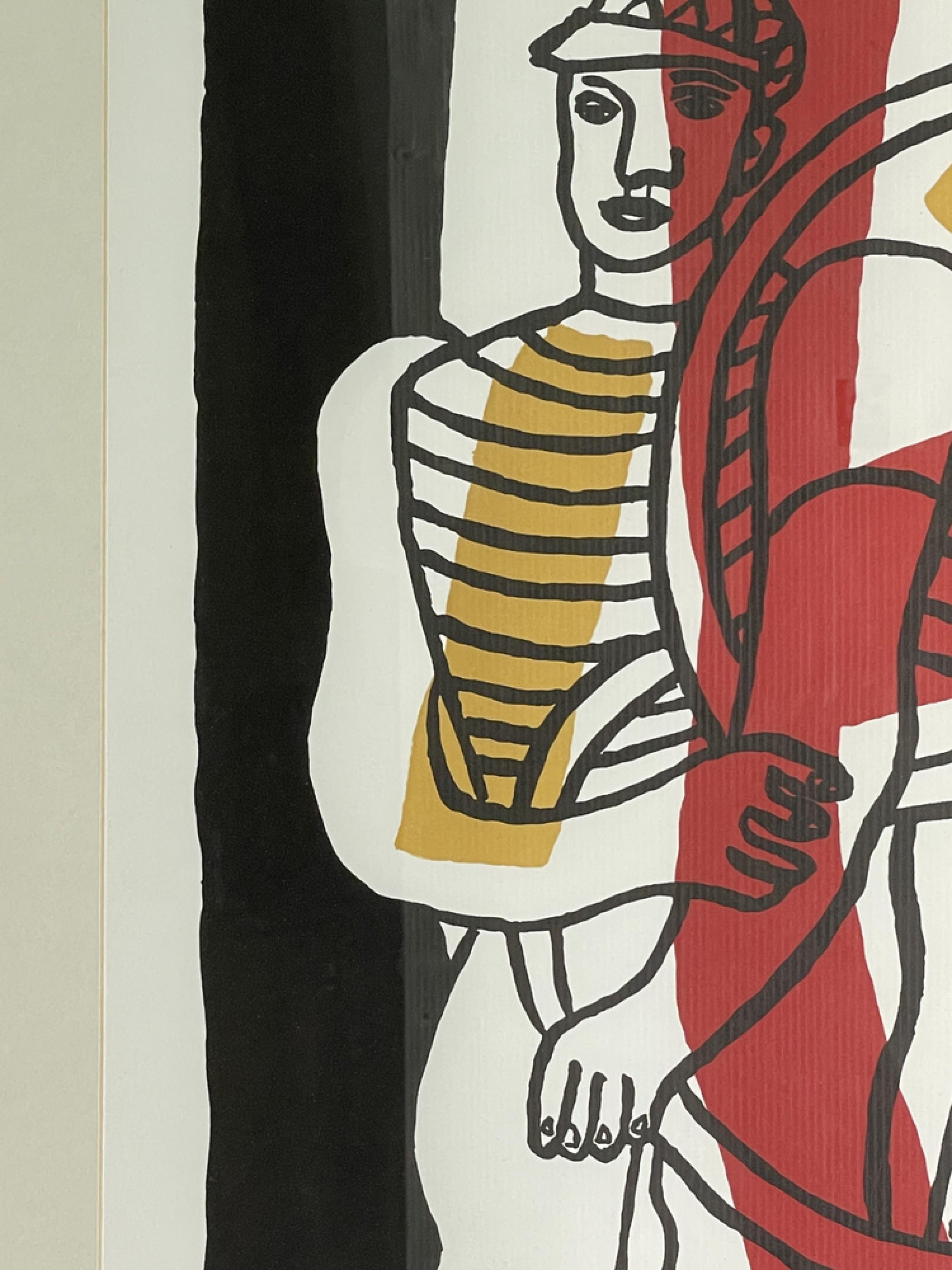 Französischer abstrakter Art-Déco-Druck von Fernand Leger mit dem Titel „Der Radfahrer“ im Zustand „Gut“ im Angebot in Queens, NY