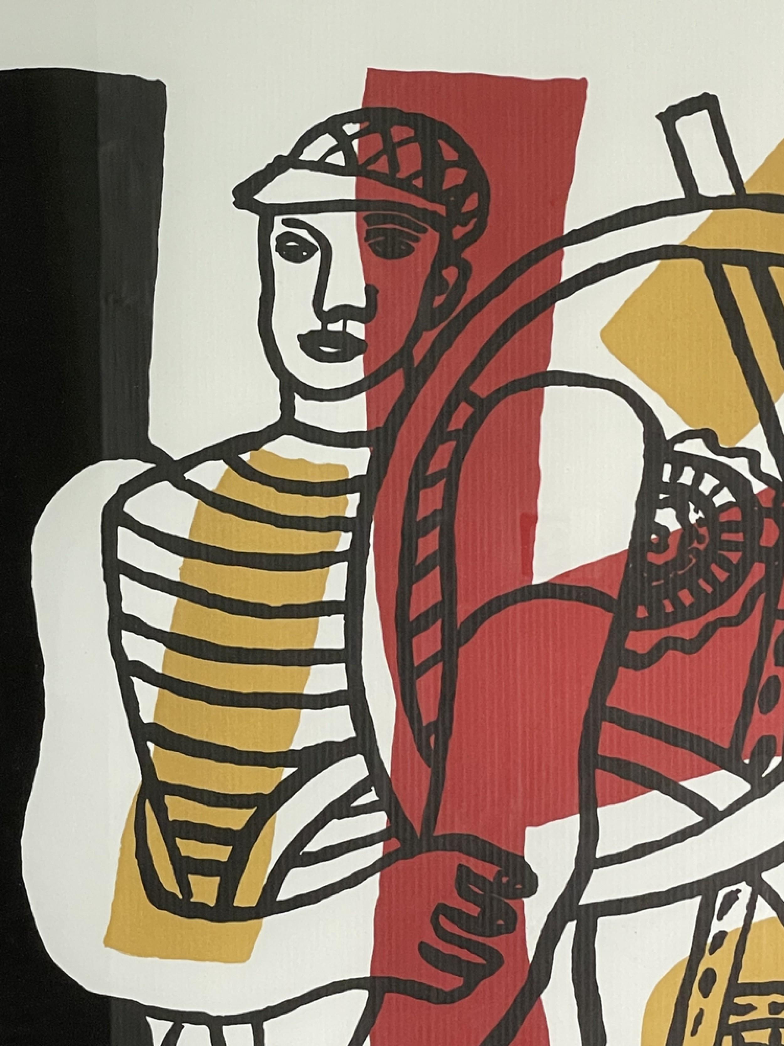 Französischer abstrakter Art-Déco-Druck von Fernand Leger mit dem Titel „Der Radfahrer“ (Papier) im Angebot