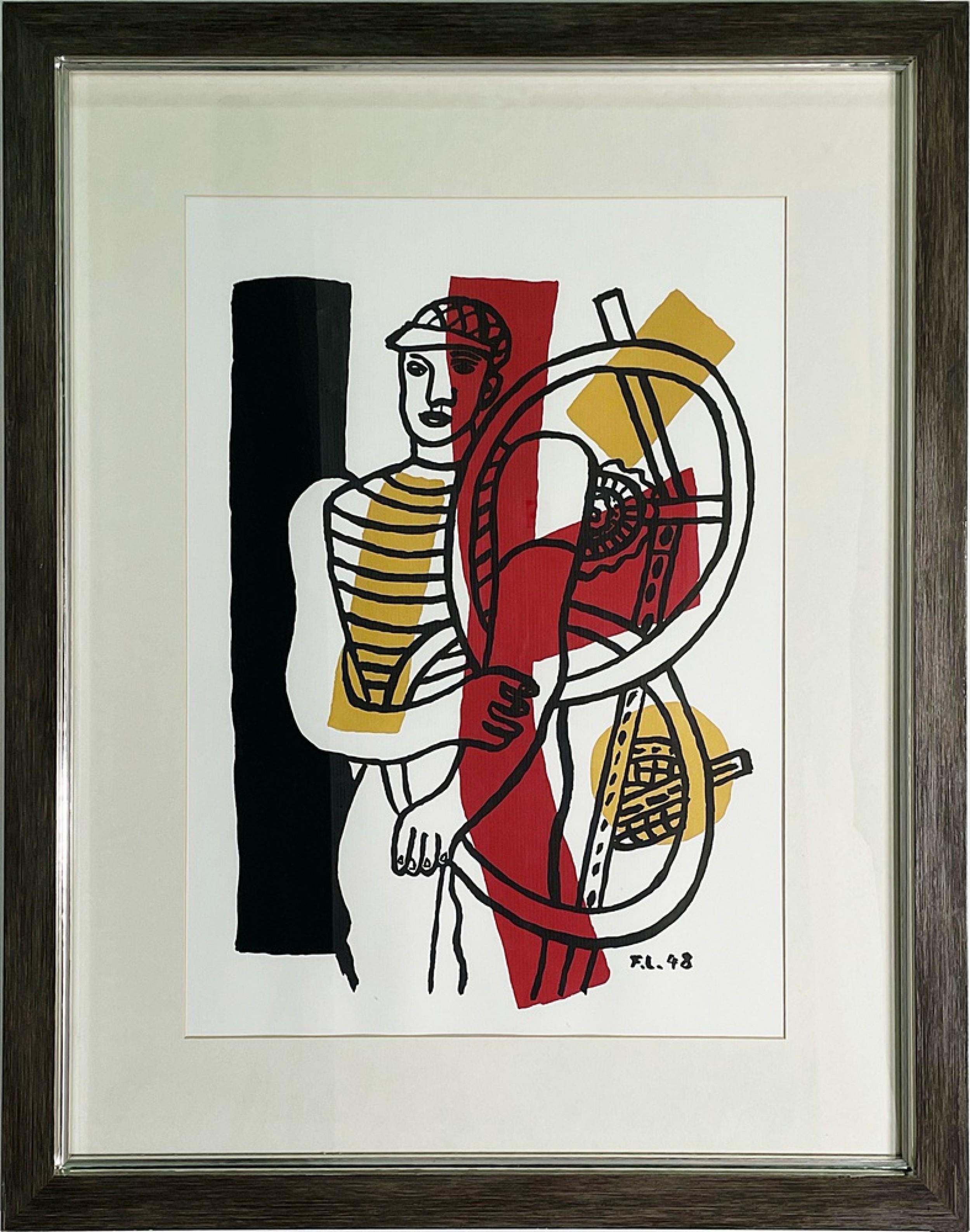 Französischer abstrakter Art-Déco-Druck von Fernand Leger mit dem Titel „Der Radfahrer“ im Angebot 2
