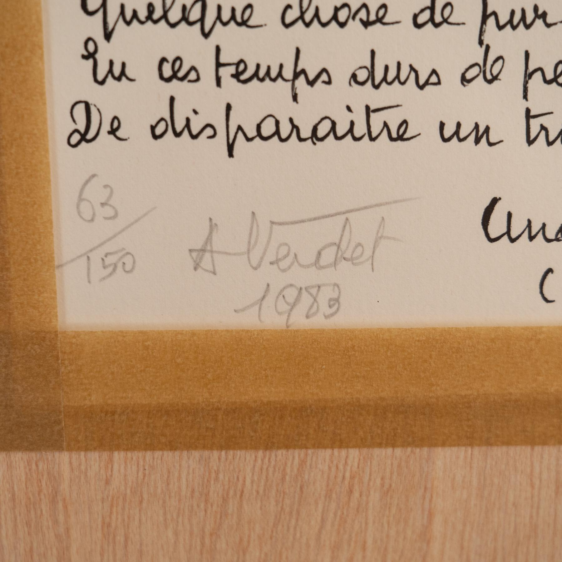 Fernand Léger Lithographie mit André Verdet Gedicht, um 1980 im Angebot 4