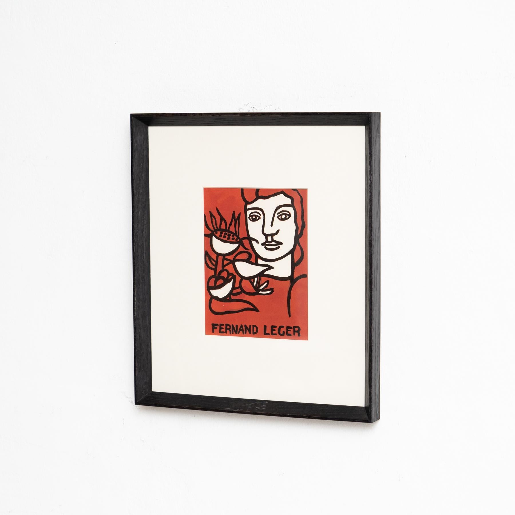 Fernand Léger Lithographie mit André Verdet Gedicht, um 1980 (Moderne der Mitte des Jahrhunderts) im Angebot