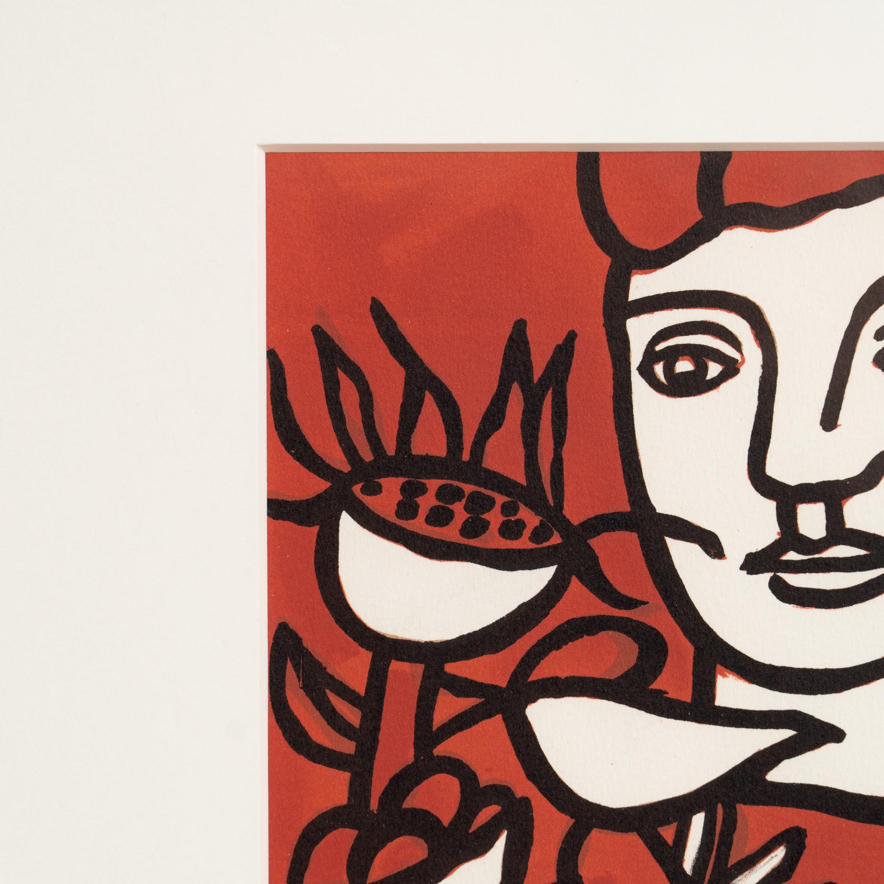 Fernand Léger Lithographie mit André Verdet Gedicht, um 1980 im Angebot 1