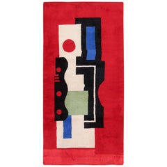 Fernand Leger No 9 Rouge Design Retro French Rug