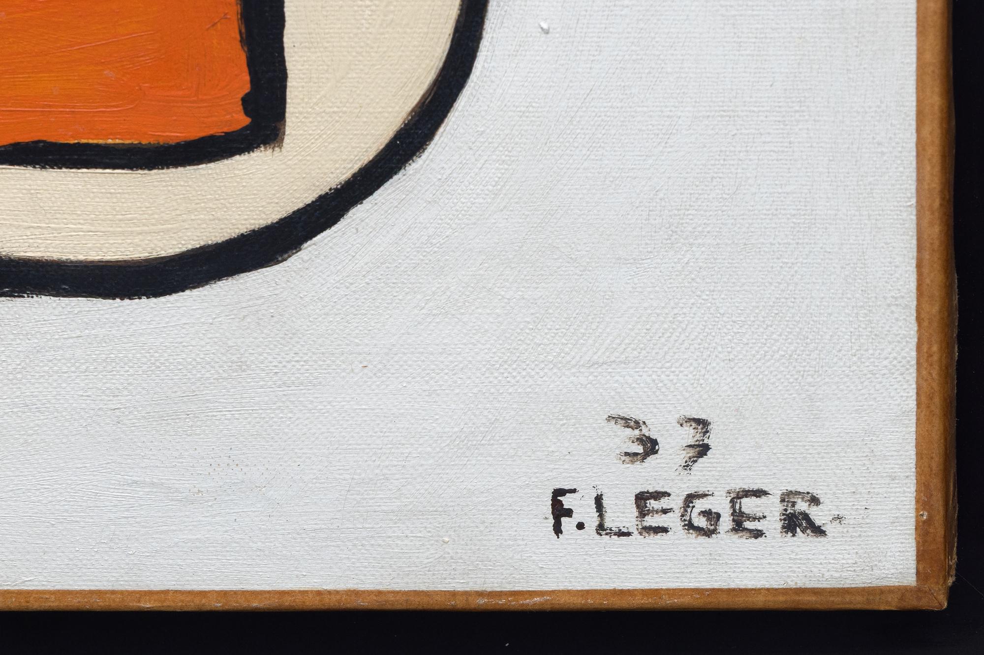 Composition orange et noir - Cubisme Painting par Fernand Léger