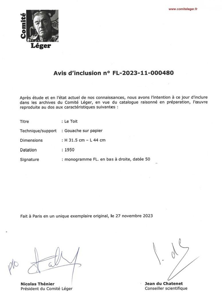 Le Toit (Moderne), Painting, von Fernand Léger
