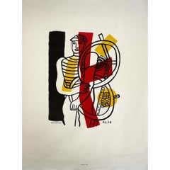 1951 original lithographic poster reproduces Fernand Léger’s Le Cycliste (1948)