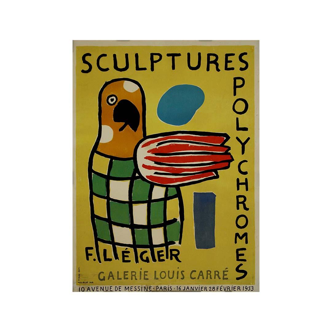 1953 poster for Sculptures Polychromes by Fernand Léger at Galerie Louis Carré For Sale 3