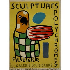 Affiche de 1953 pour Sculptures Polychromes de Fernand Léger à la Galerie Louis Carré