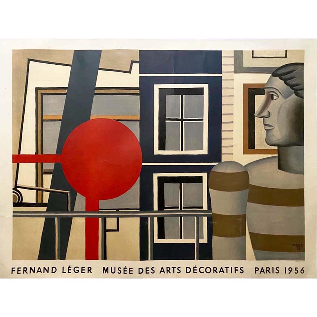 Fernand Léger's original 1956 poster for the Musée des Arts Décoratifs, taken from a 1924 work and printed by Mourlot, is a remarkable example of art combining past and present. Fernand Léger, one of the great masters of Cubism, created this work to