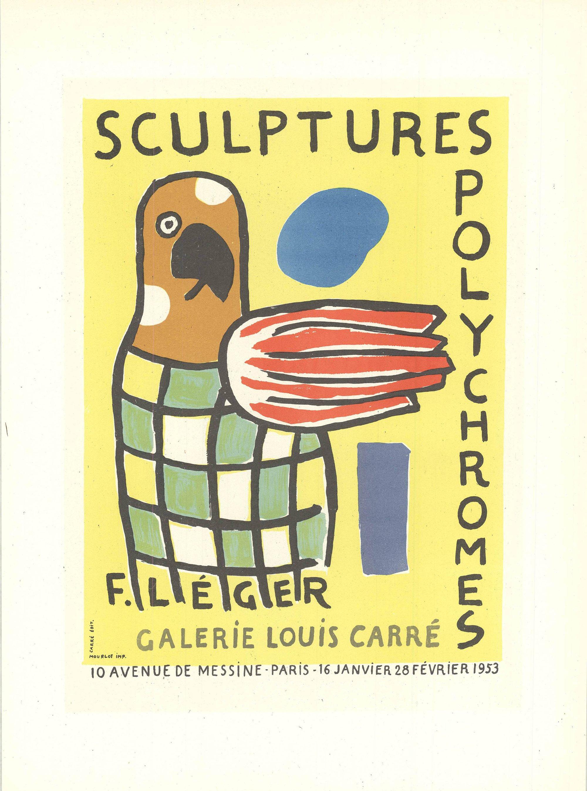 1959 After Fernand Leger 'Sculptures Polychromes Galerie Louis Carre' Modernism - Print by Fernand Léger
