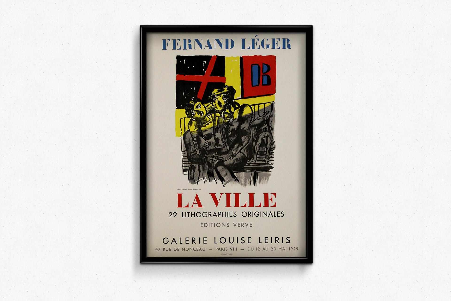 1959 original poster by Fernand Léger at the Galerie Louise Leiris in Paris For Sale 1