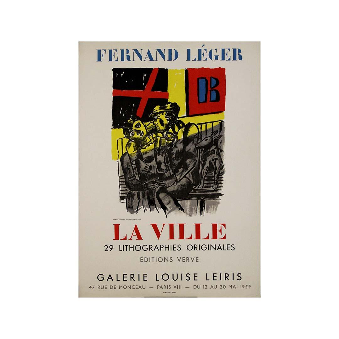 1959 original poster by Fernand Léger at the Galerie Louise Leiris in Paris For Sale 3