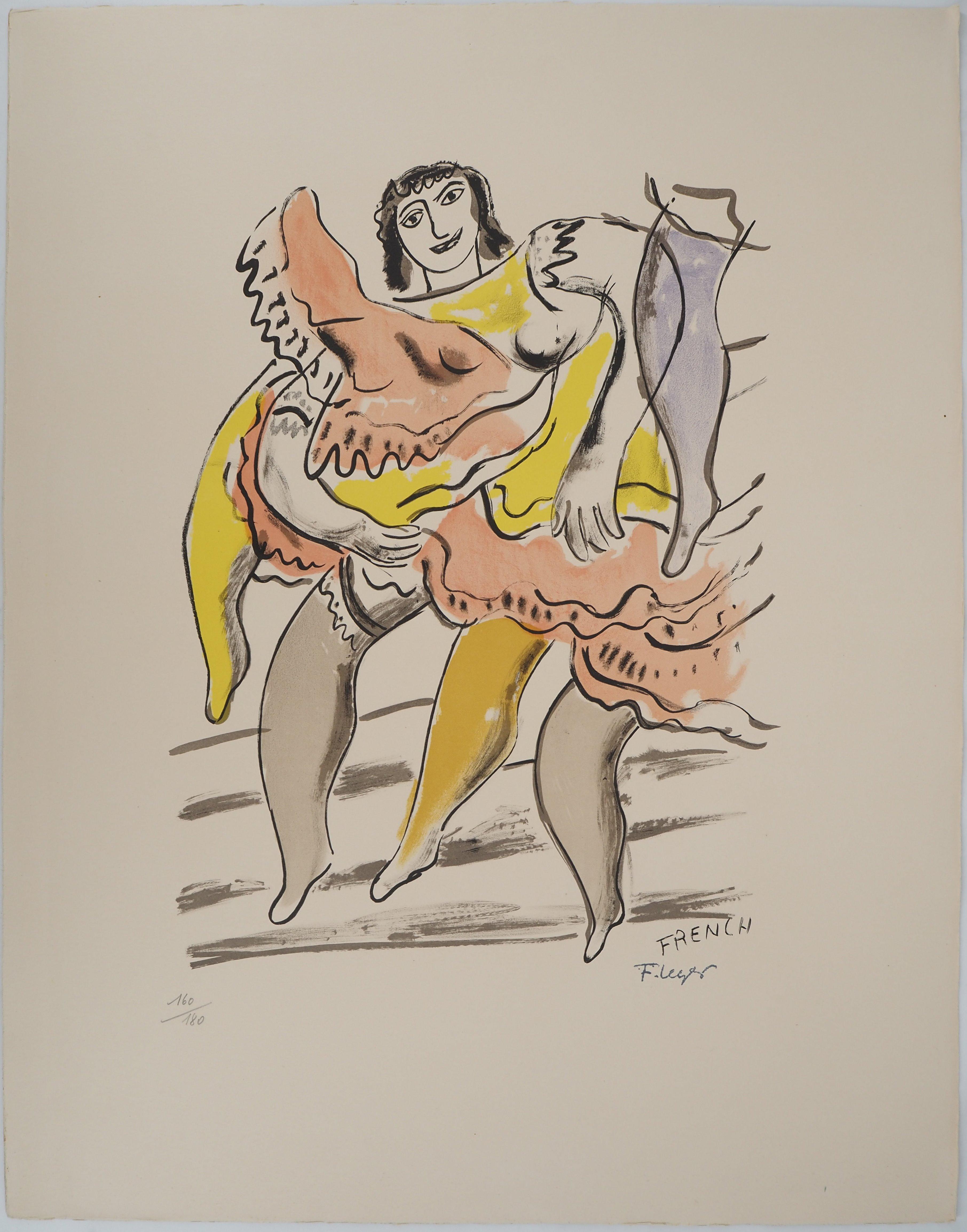 Portrait Print Fernand Léger - Cabaret in Paris : Le cancan français - Lithographie originale, SIGNÉE, 1959