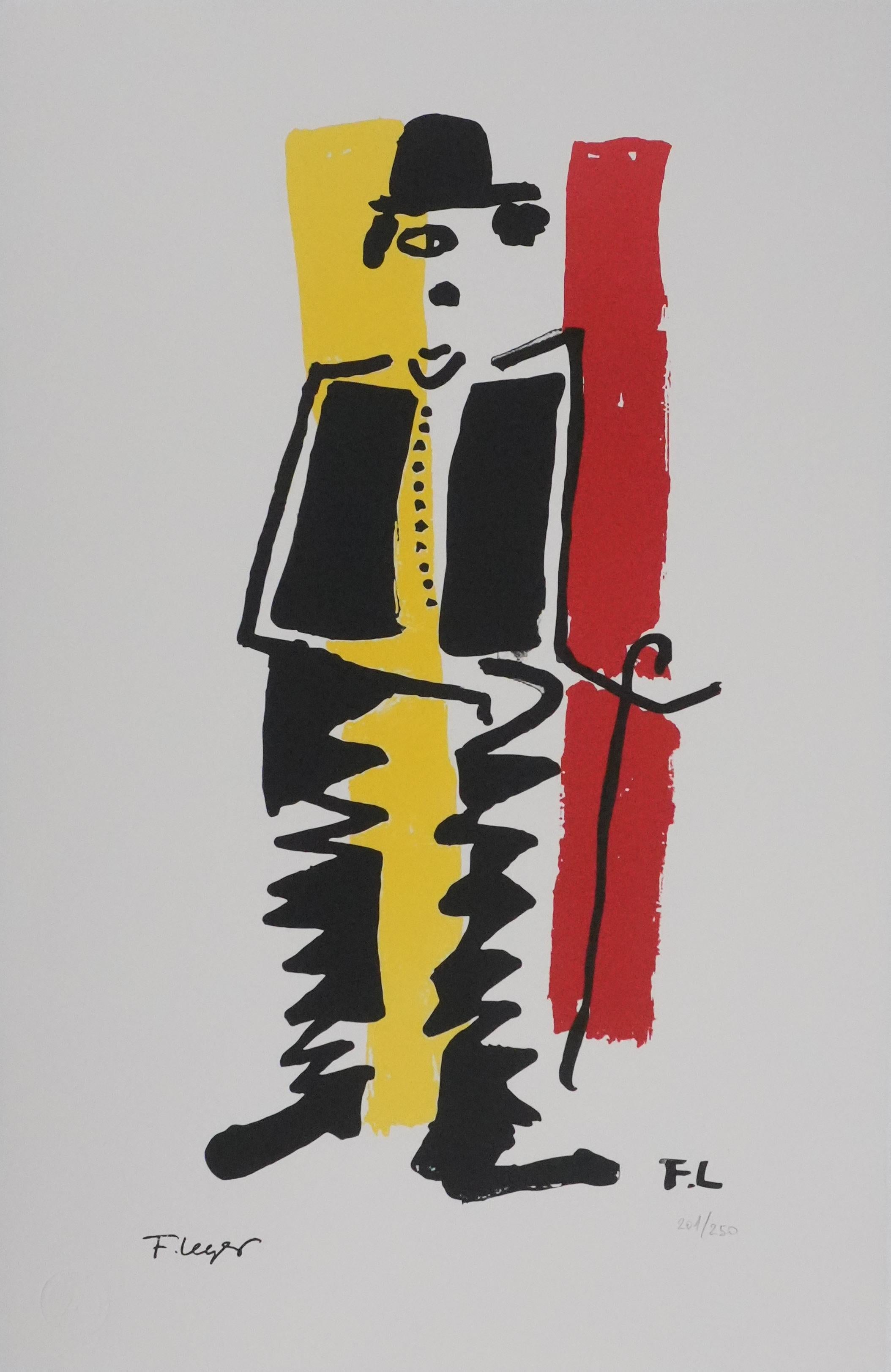 Fernand Léger Figurative Print - Charlie Chaplin - Signed Lithograph
