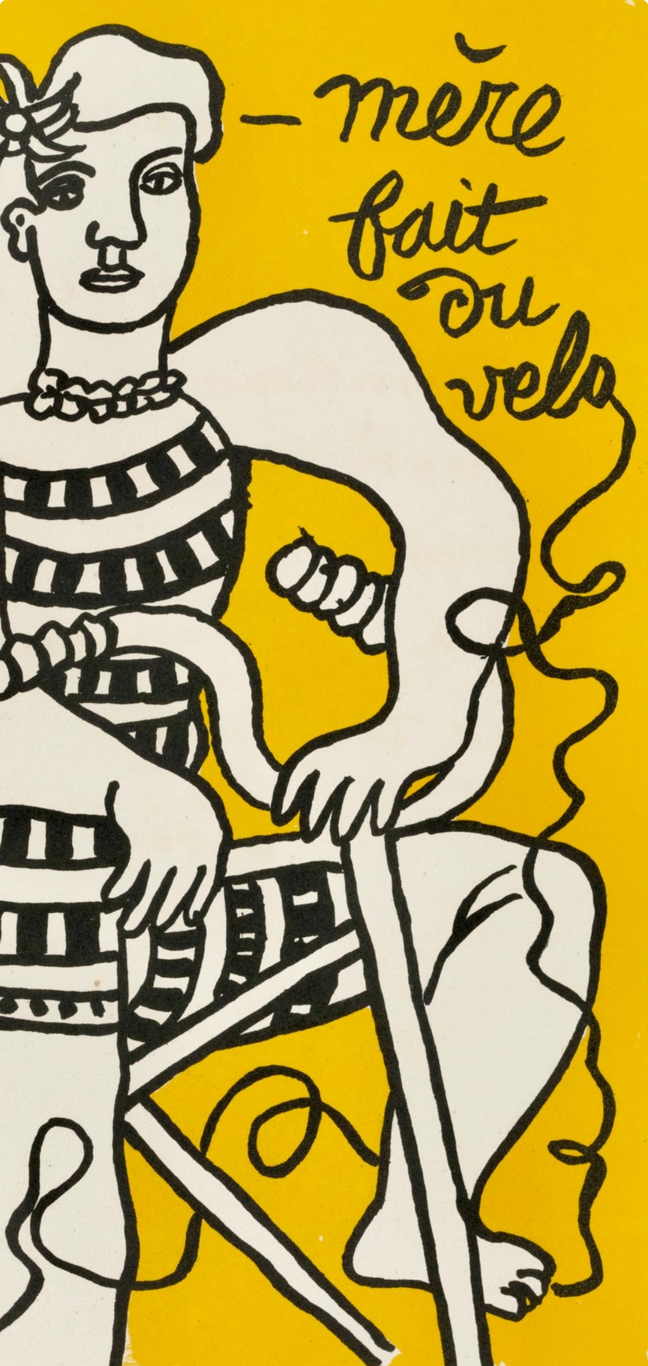Composition, Cirque (Saphire, N° 44-106) - Yellow Landscape Print by Fernand Léger