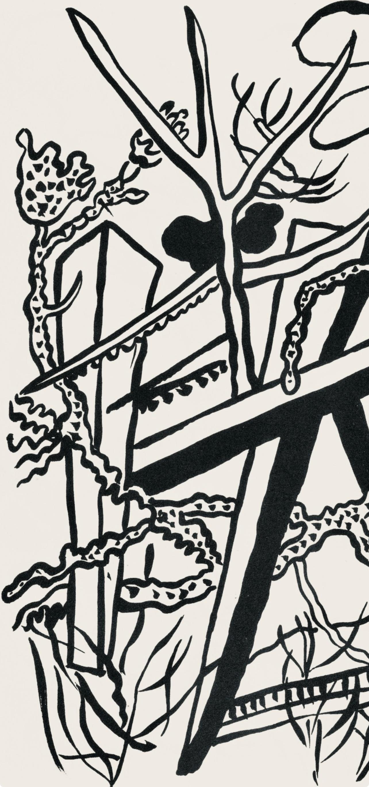 Composition, Cirque (Saphire, N° 44-106) - Beige Landscape Print by Fernand Léger