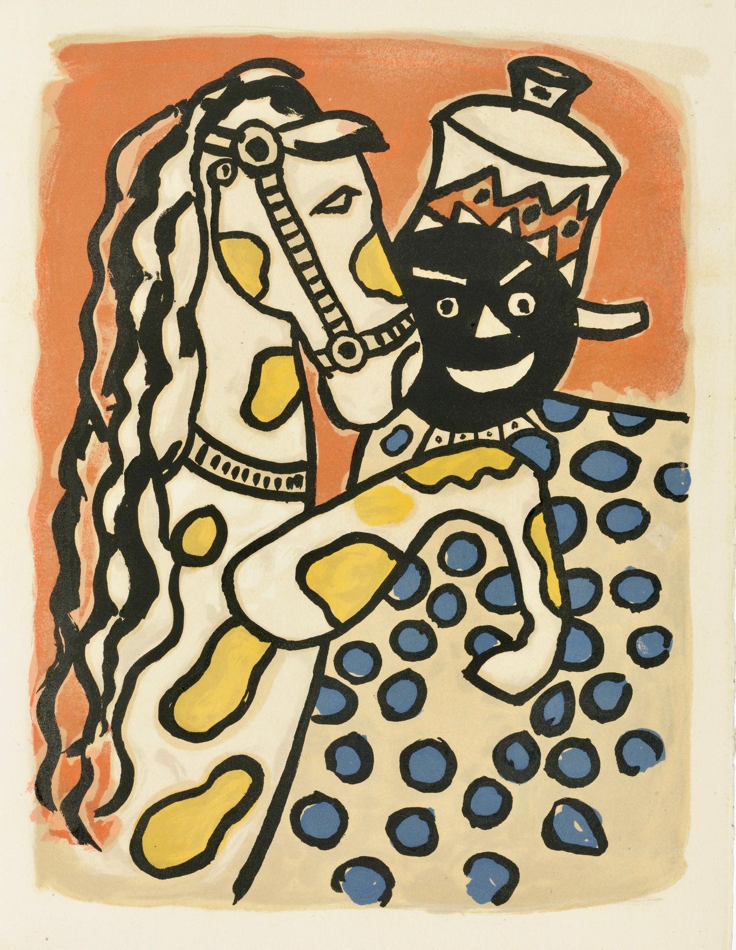 Composition, Cirque (Saphire, N° 44-106) - Beige Figurative Print by Fernand Léger