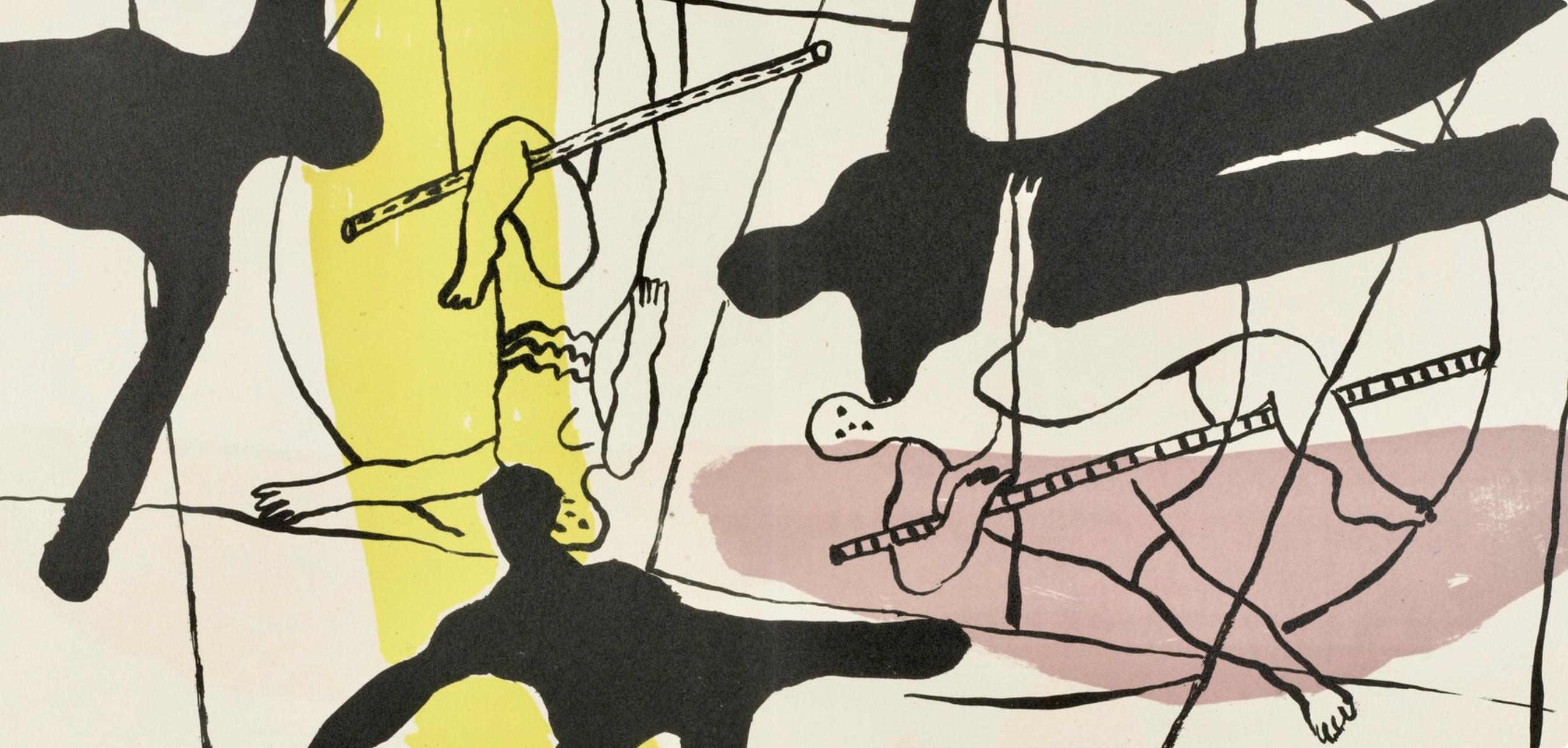 Composition, Cirque (Saphire, N° 44-106) - White Landscape Print by Fernand Léger