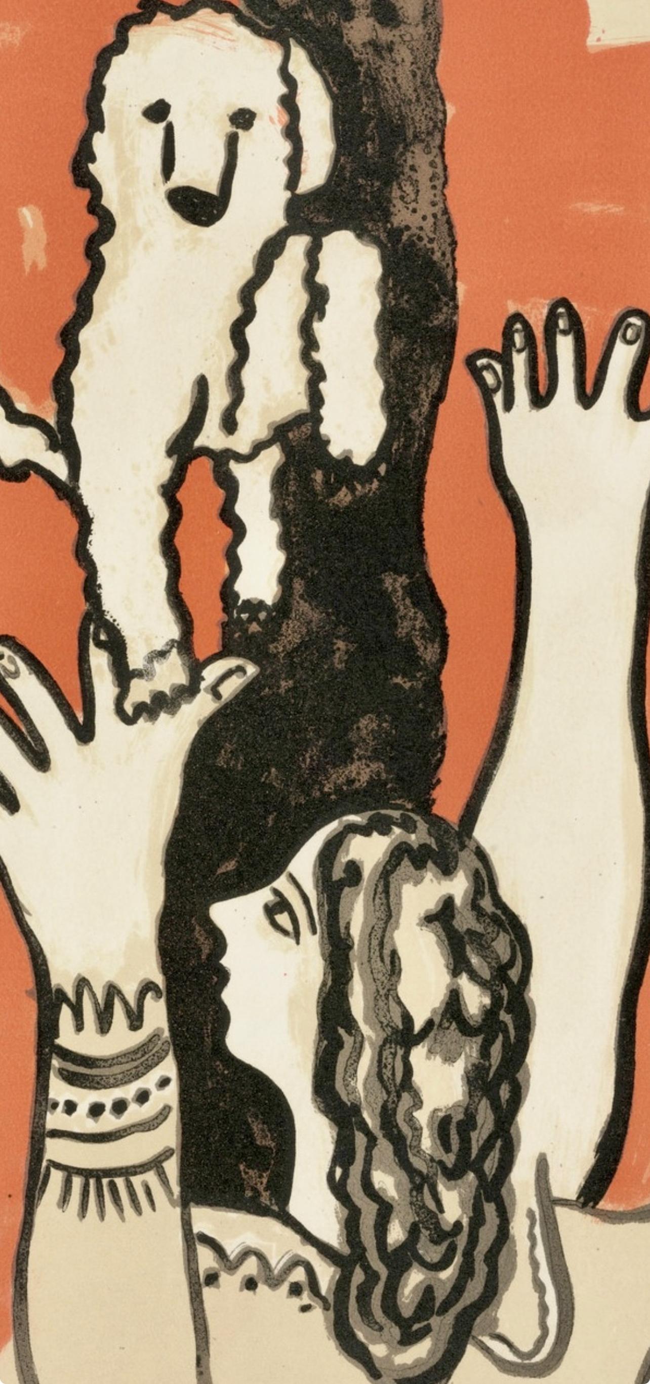 Composition, Cirque (Saphire, N° 44-106) - Beige Landscape Print by Fernand Léger