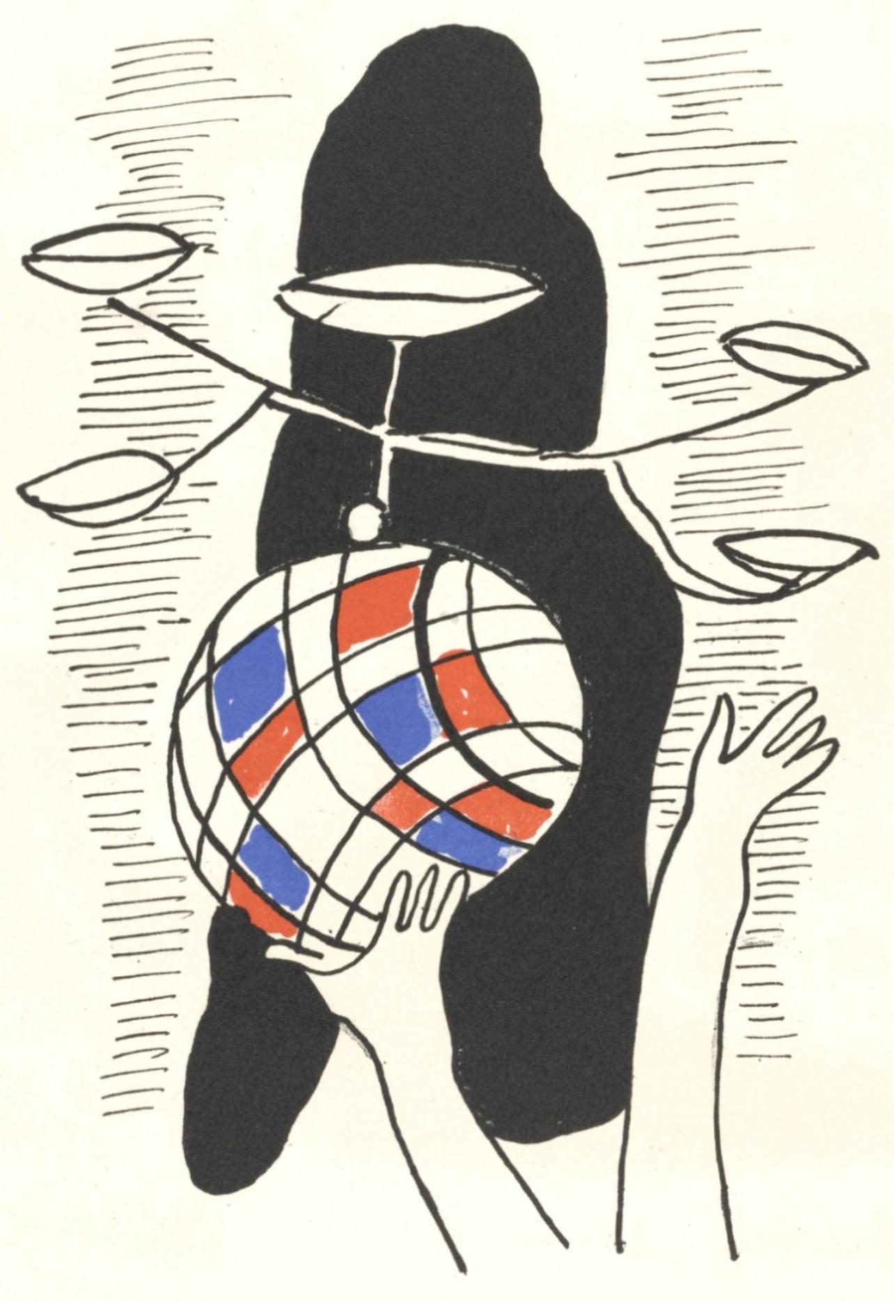 Fernand Léger Landscape Print – Komposition, Cirque (Saphir 44-106), Fernand Leger