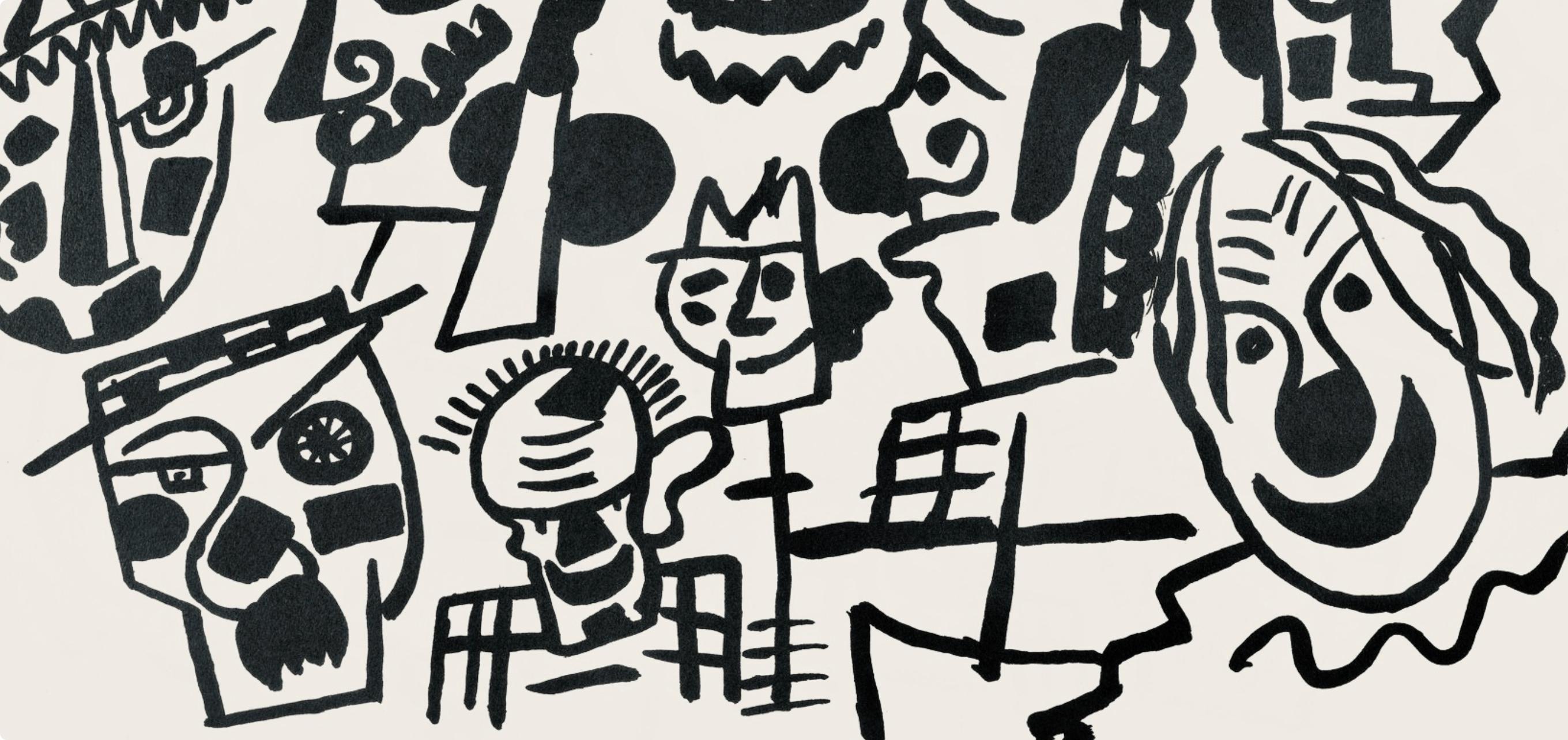 Composition, Cirque (Saphire, N° 44-106) - Beige Landscape Print by Fernand Léger