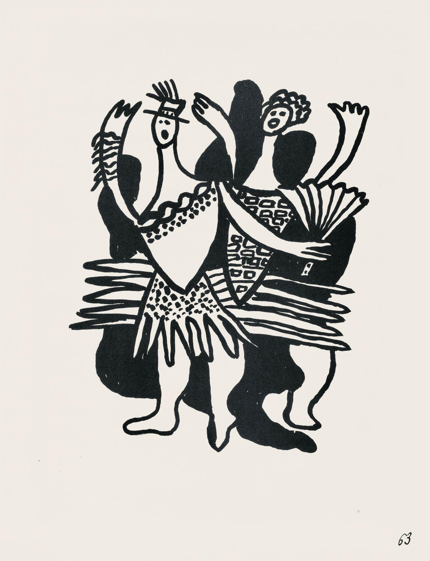 Composition, Cirque (Saphire, N° 44-106) - Beige Figurative Print by Fernand Léger