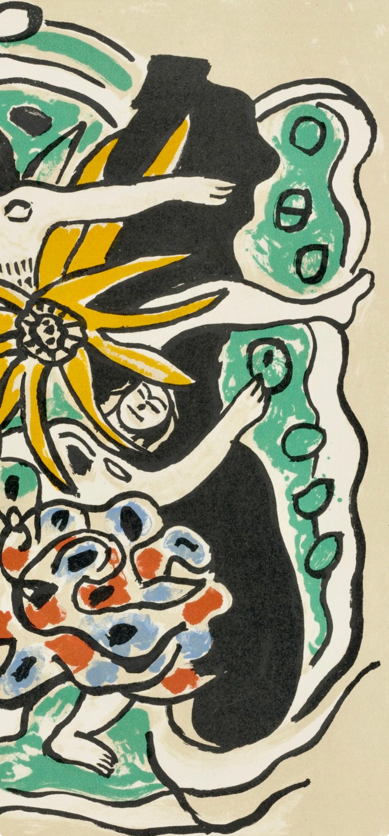 Composition, Cirque (Saphire, N° 44-106) - Beige Landscape Print by Fernand Léger