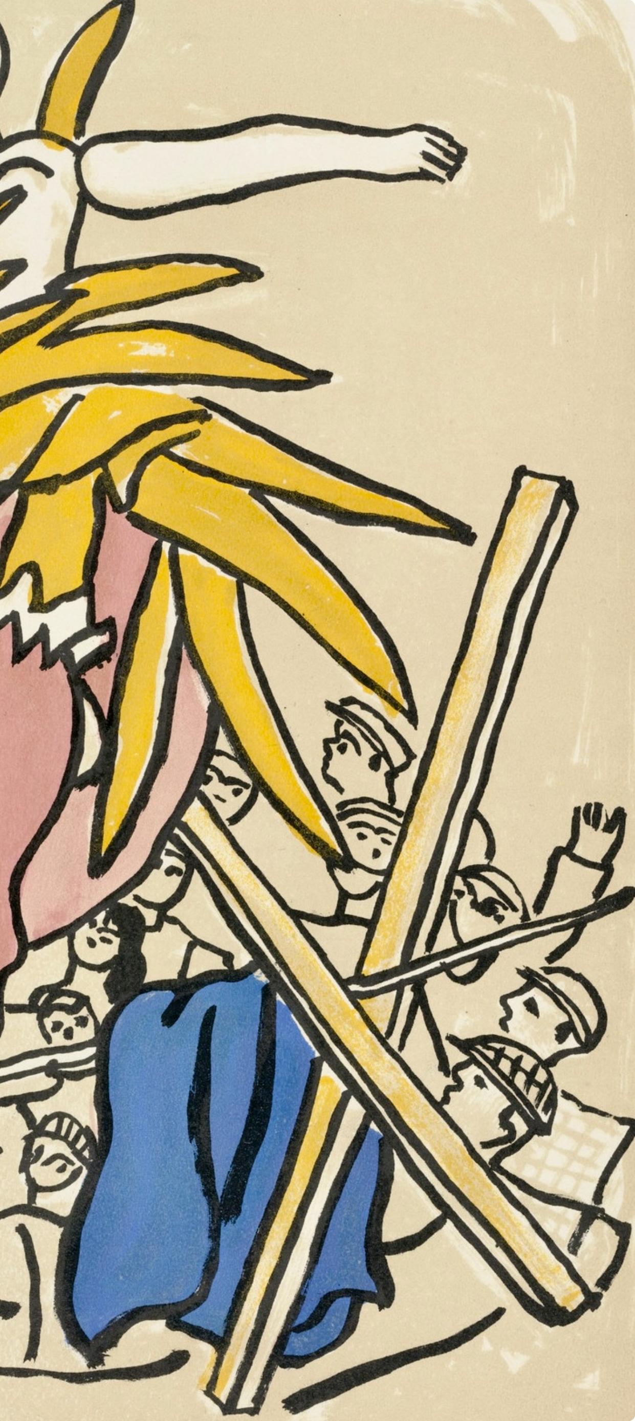 Composition, Cirque (Saphire, N° 44-106) - Beige Landscape Print by Fernand Léger