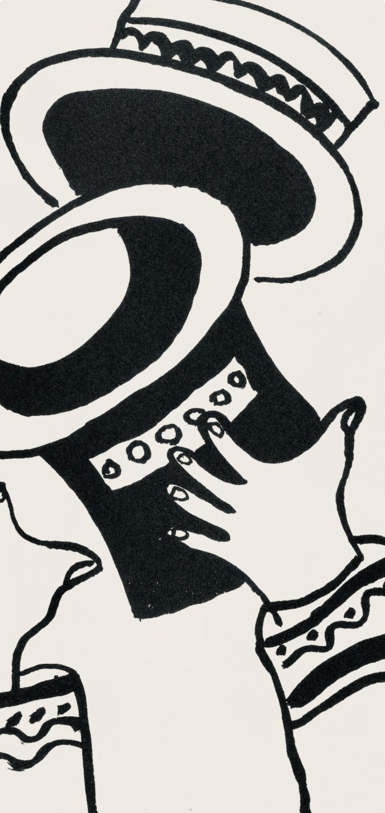 Composition, Cirque (Saphire, N° 44-106) - White Landscape Print by Fernand Léger