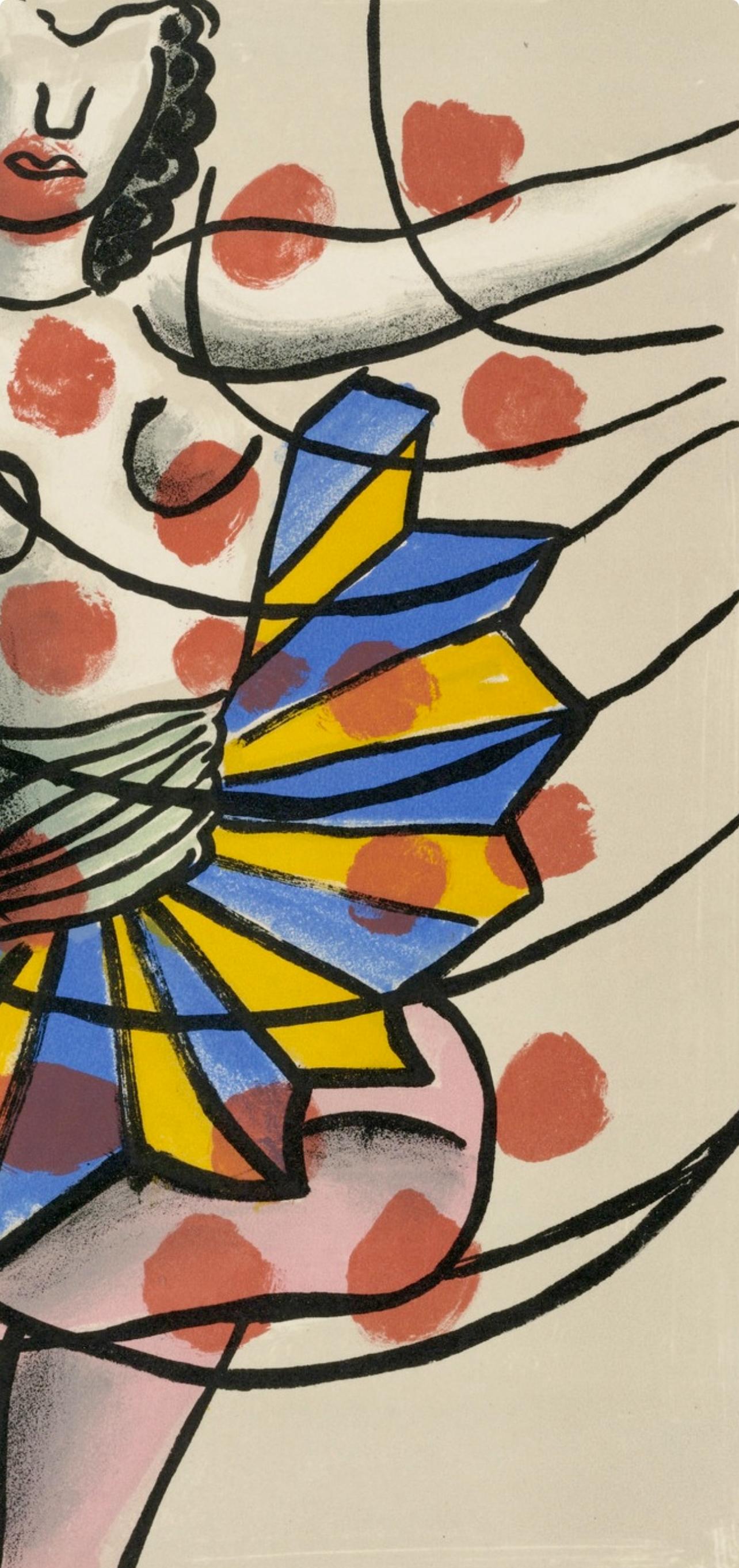 Composition, Cirque (Saphire, N° 44-106) - Beige Landscape Print by Fernand Léger