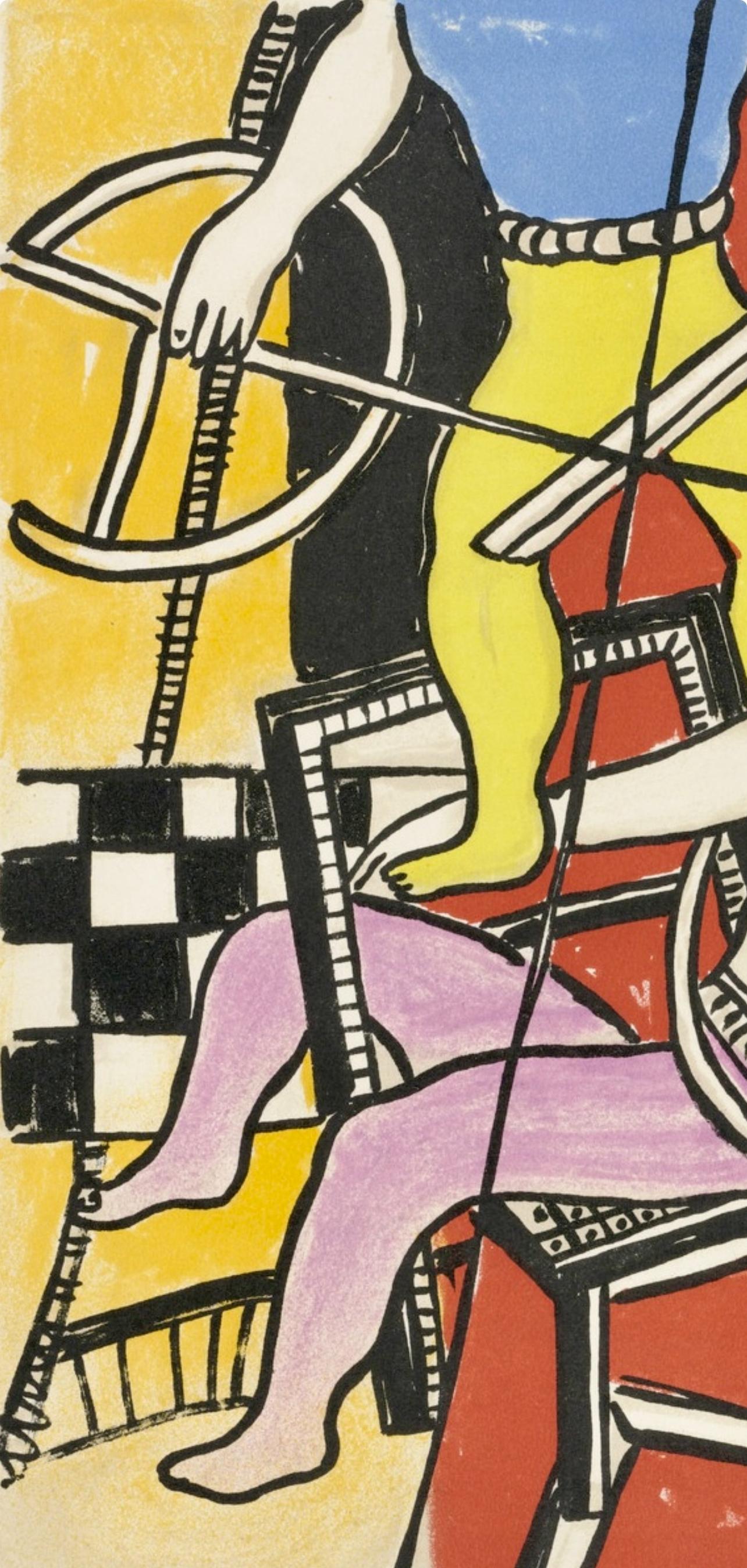 Composition, Cirque (Saphire, N° 44-106) - Beige Landscape Print by Fernand Léger