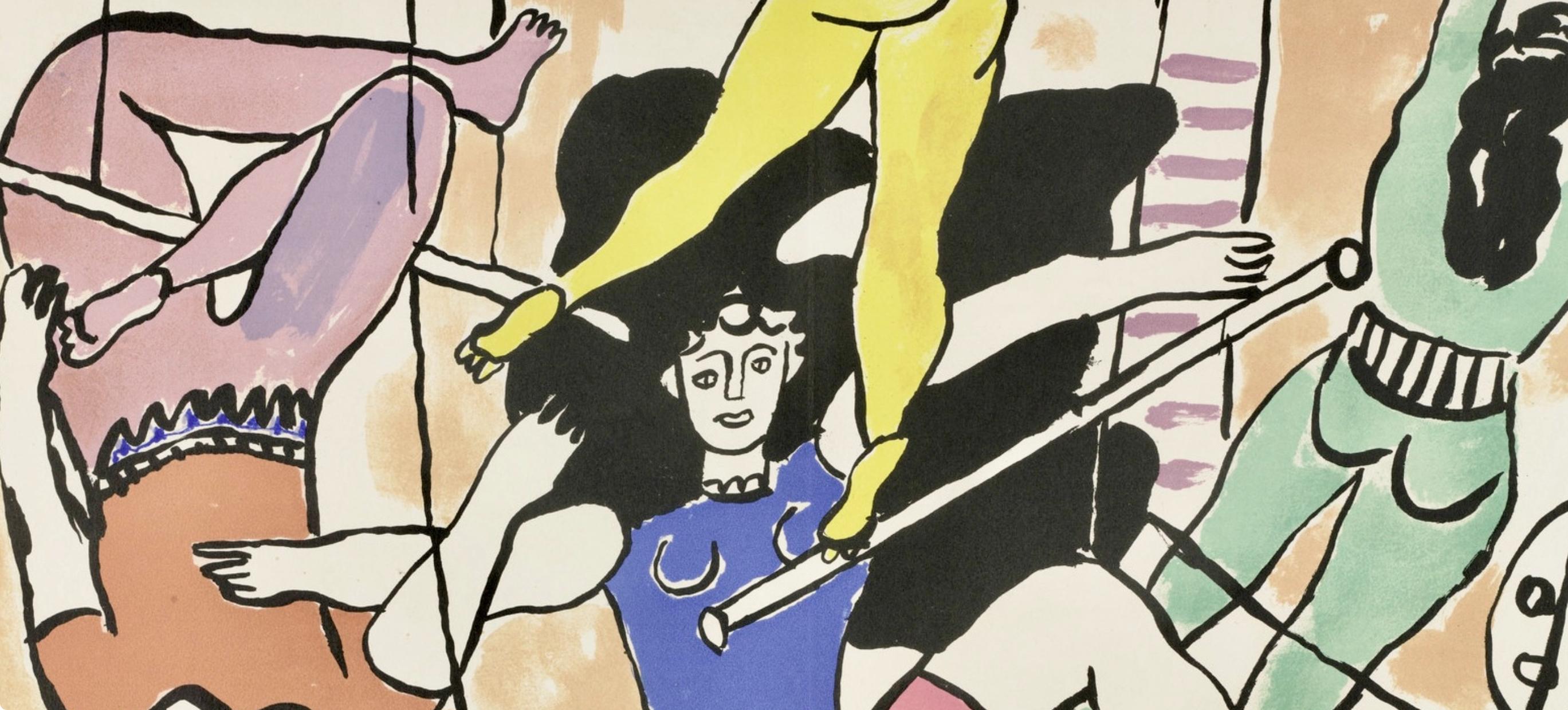 Composition, Cirque (Saphire, N° 44-106) - Beige Landscape Print by Fernand Léger