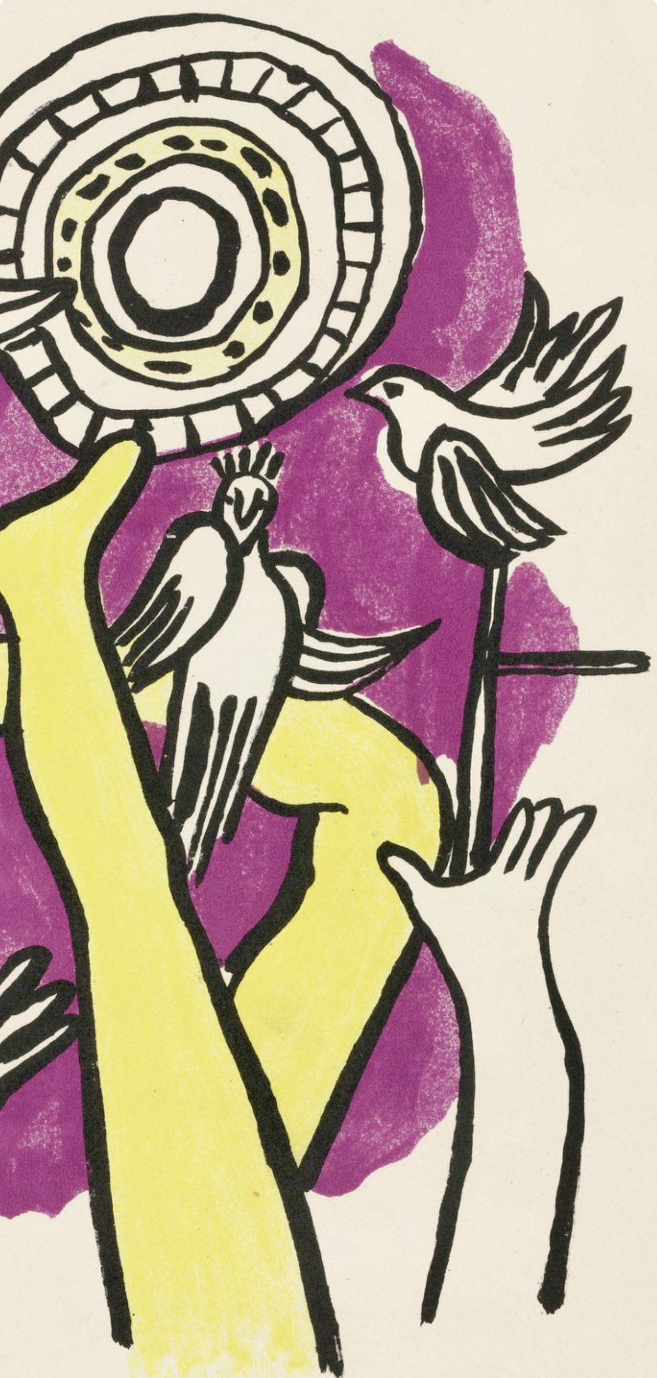 Composition, Cirque (Saphire, N° 44-106) - White Landscape Print by Fernand Léger