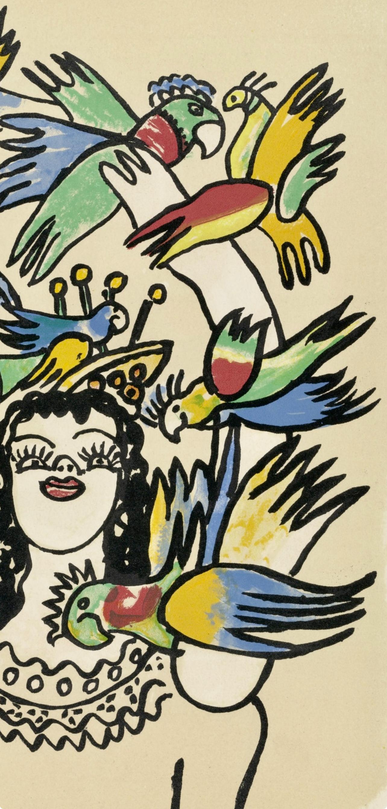 Composition, Cirque (Saphire, N° 44-106) - Beige Landscape Print by Fernand Léger