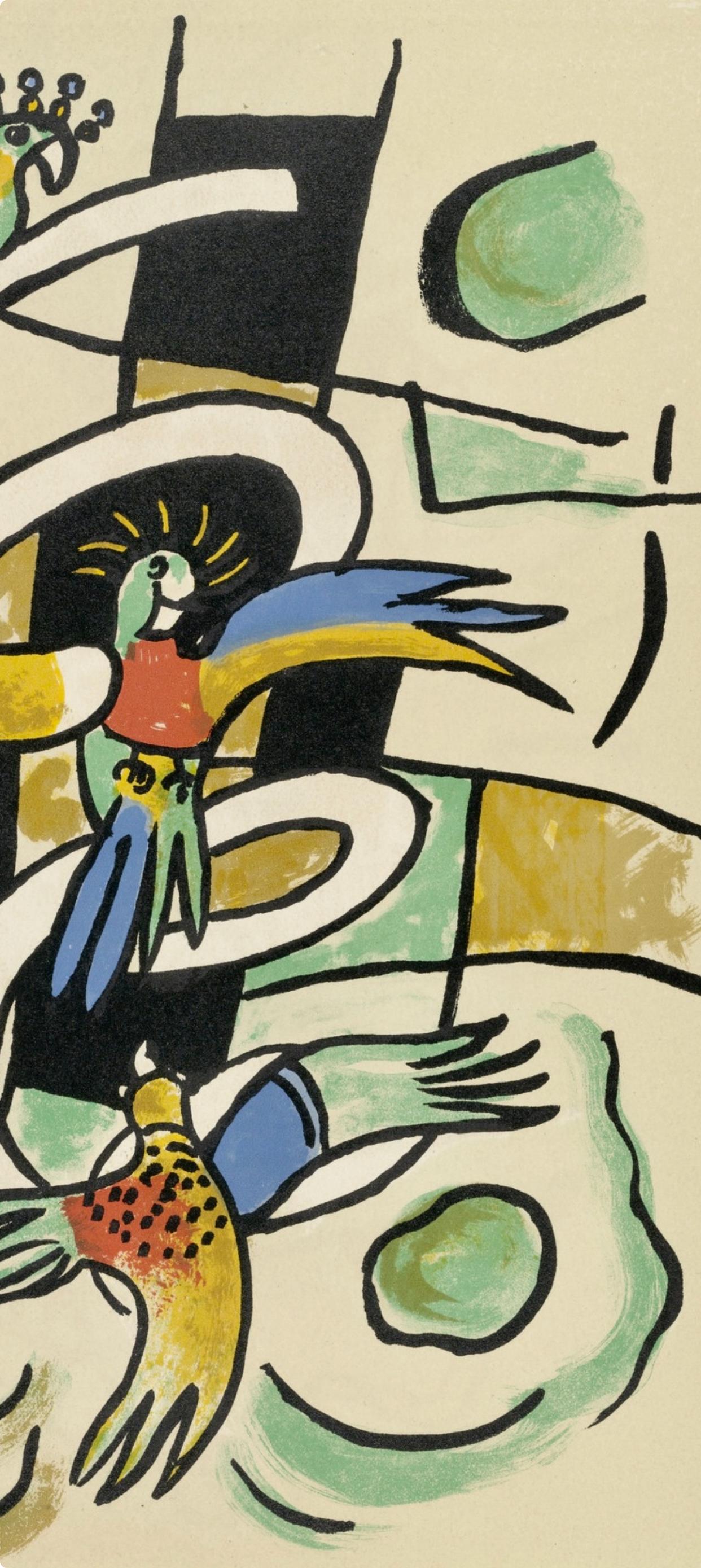 Composition, Cirque (Saphire, N° 44-106) - Beige Landscape Print by Fernand Léger