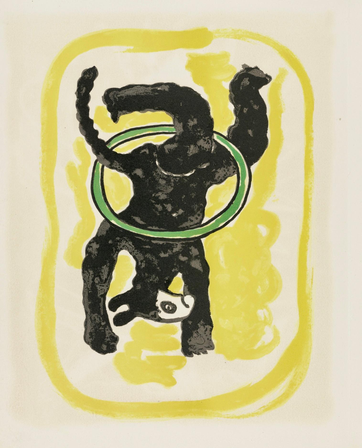 Composition, Cirque (Saphire, N° 44-106) - Yellow Landscape Print by Fernand Léger