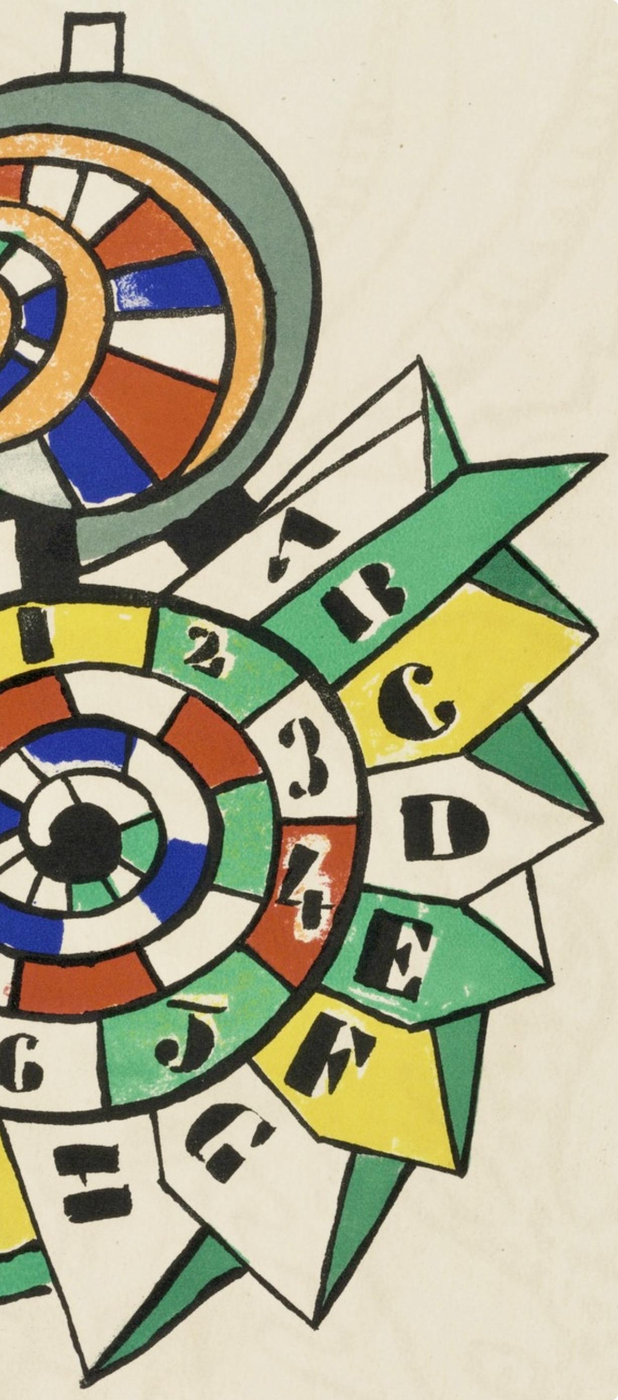 Composition, Cirque (Saphire, N° 44-106) - Beige Landscape Print by Fernand Léger