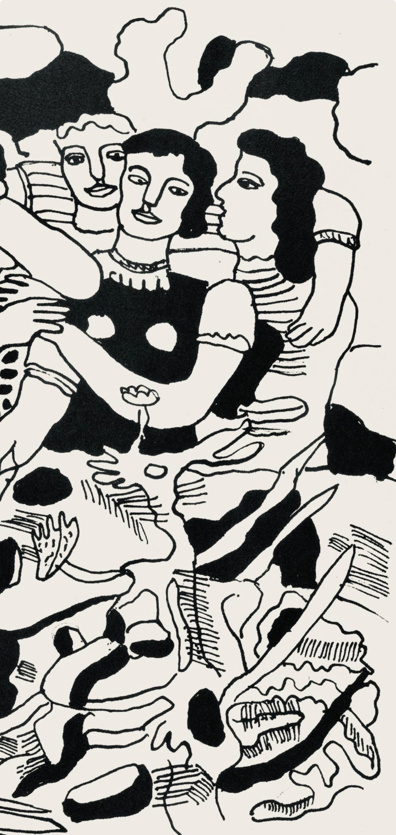 Composition, Cirque (Saphire, N° 44-106) - Beige Figurative Print by Fernand Léger