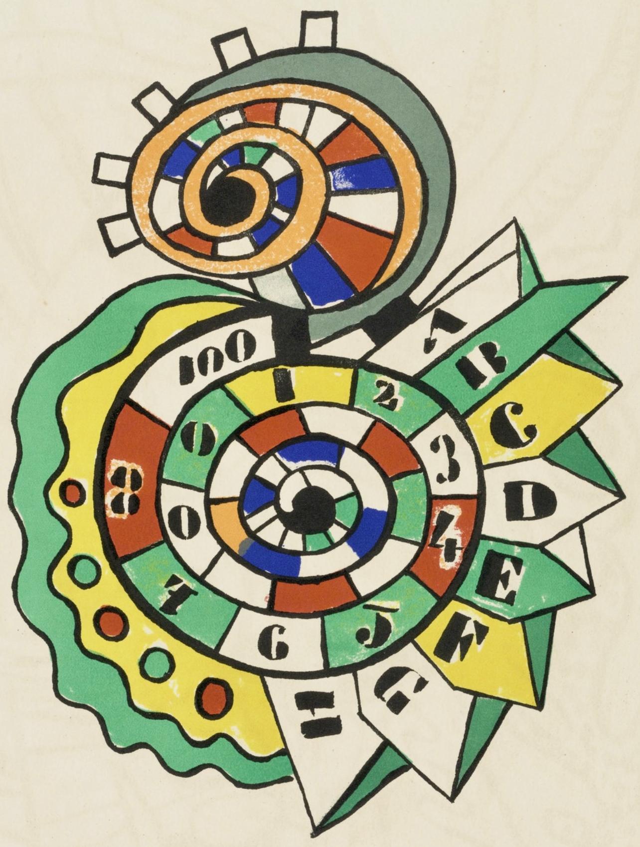 Fernand Léger Landscape Print - Composition, Cirque (Saphire, N° 44-106)