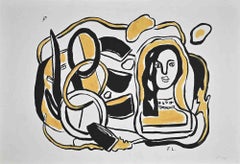 Composition in Black and Yellow - Original Screen Print after F. Leger - 1954