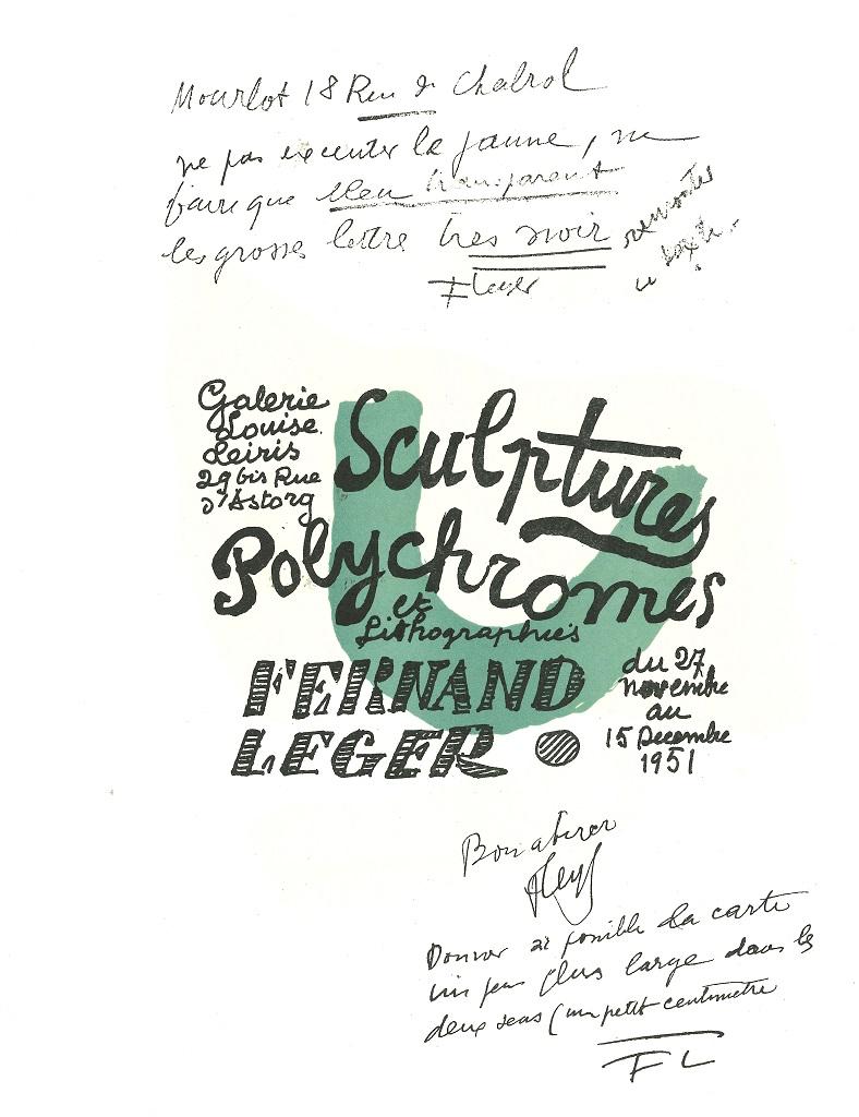 Fernand Léger Figurative Print - Composition - Original Lithograph After Fernand Leger - 1982