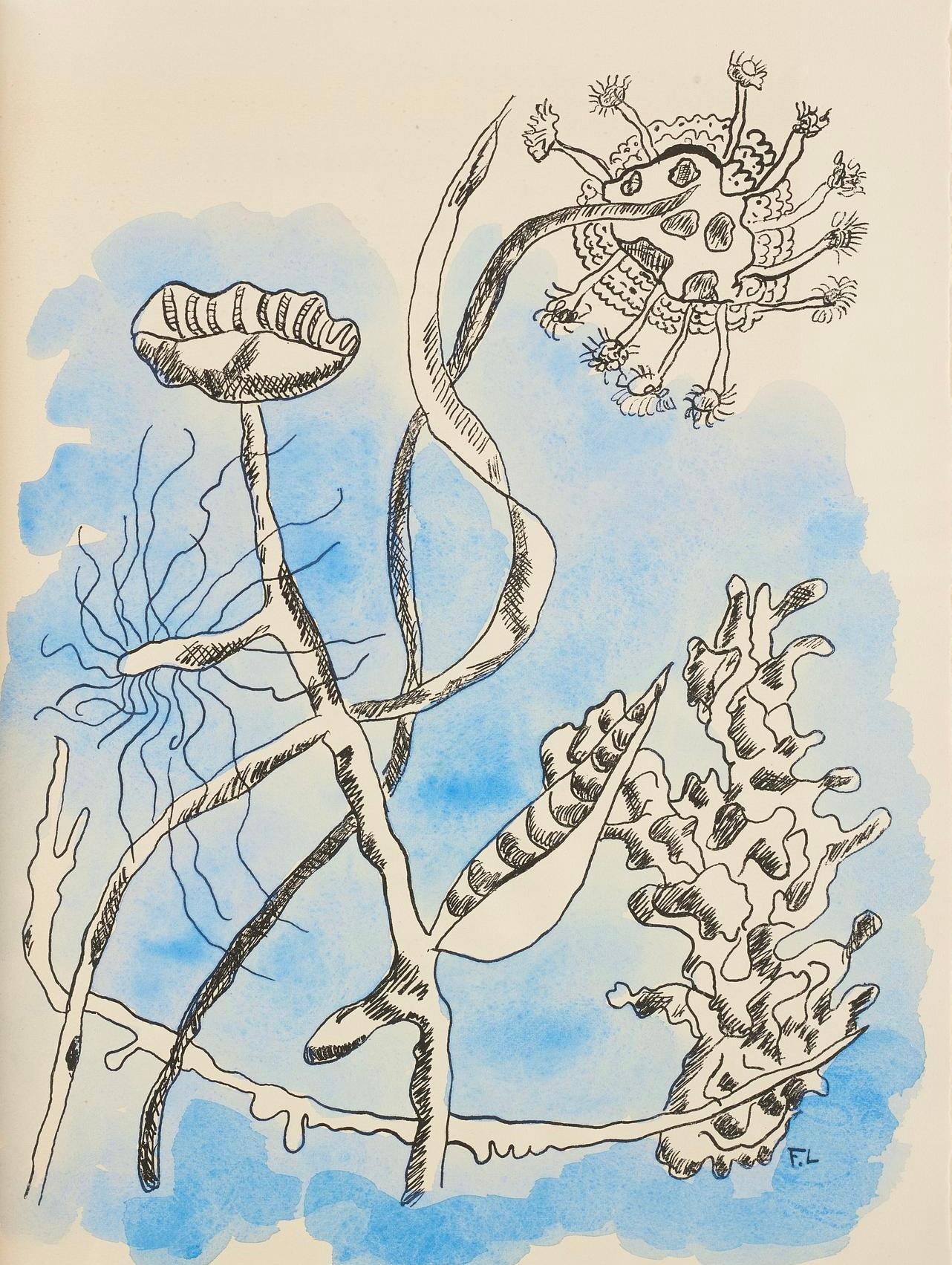 Lithograph on papier vélin teinté, fait a la main paper. Inscription: Unsigned and unnumbered, as issued. Good condition. Notes: From the folio, Les Illuminations, 1949. Published by Grosclaude, Éditions des Gaules, Lausanne; printed by Roth &