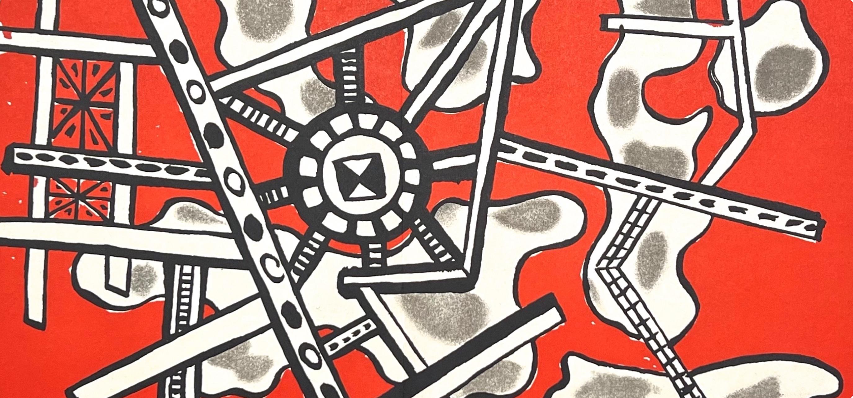 Zusammensetzung (Saphire 90), Derrière le miroir – Print von Fernand Léger