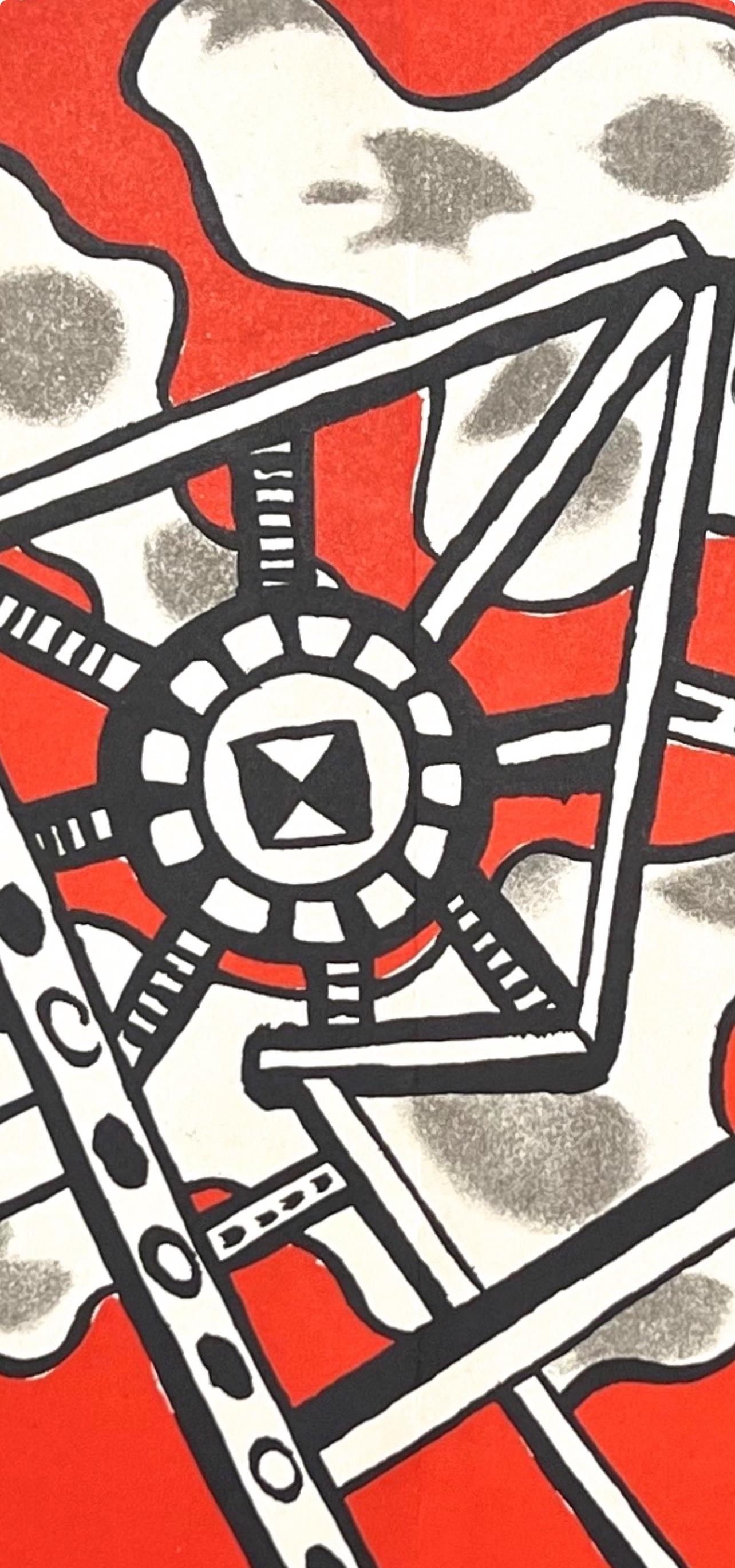 Zusammensetzung (Saphire 90), Derrière le miroir (Kubismus), Print, von Fernand Léger