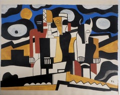 Cubist Totems - Lithograph and Stencil, 1959
