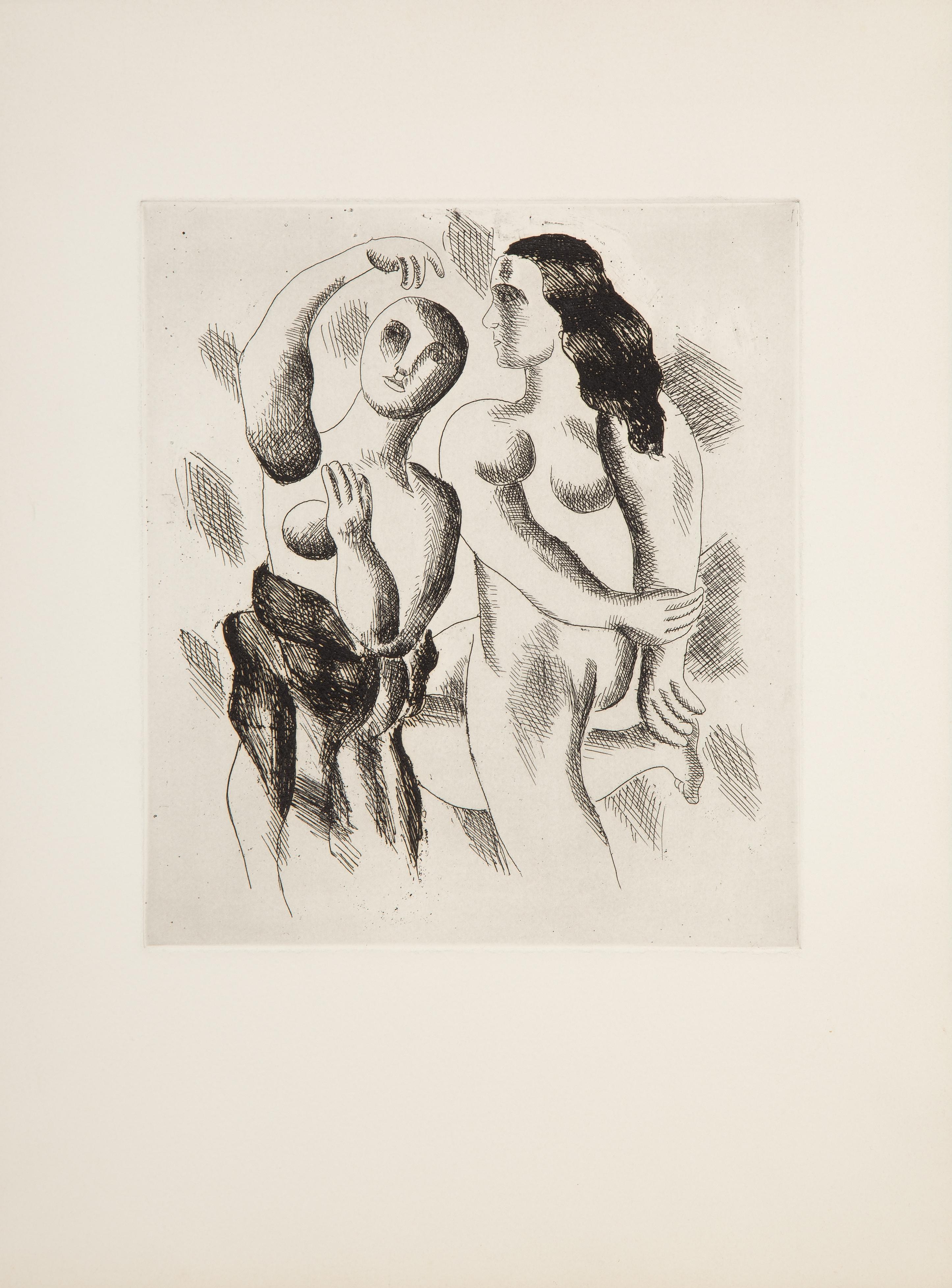 Deux nus Dansant, Modern Drypoint Etching by Fernand Leger - Print by Fernand Léger