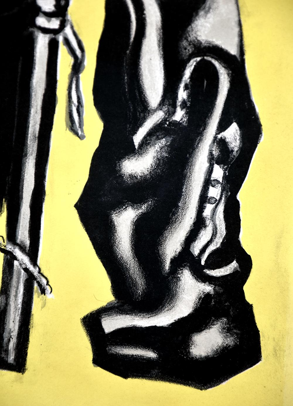 Femme sur fond jaune (Woman Against Yellow Background), 1952 - Modern Print by Fernand Léger